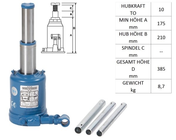 Unterstellheber flach 10T/ATN10-175